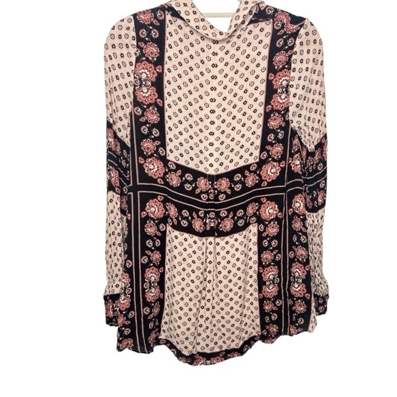 Free People Changing Times Bohemian Floral Print Tunic Top - Size Extra Small - Picture 5 of 11